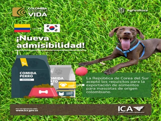 La República de Corea autoriza las exportaciones de alimentos para mascotas de origen colombiano